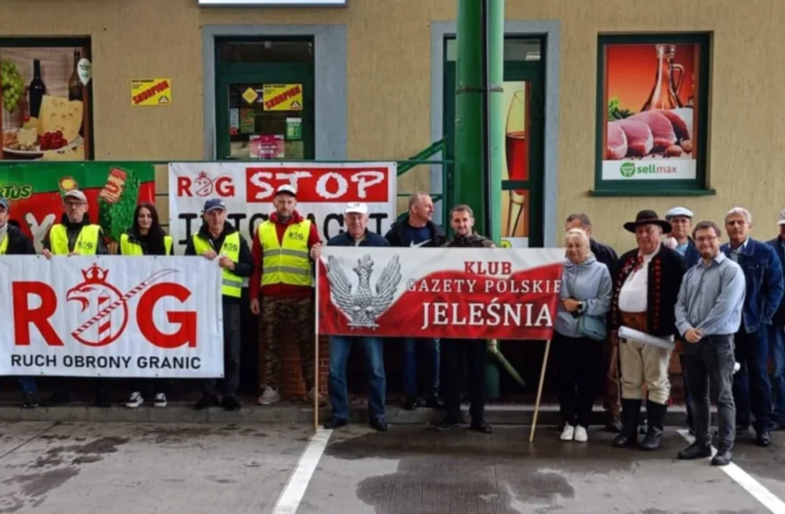 Protest w Zwardoniu przeciwko nielegalnej migracji